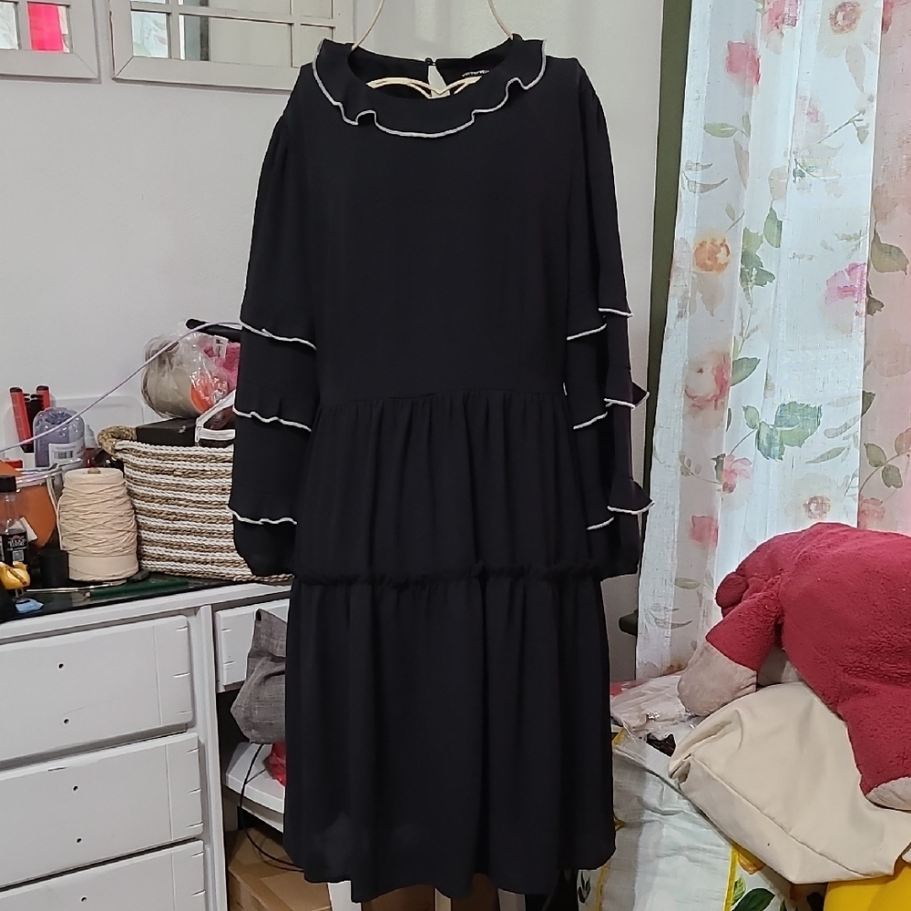 Elegant Black Ruffle Dress